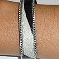e) Bracelet-Manchette 'Chaîne & Peau'