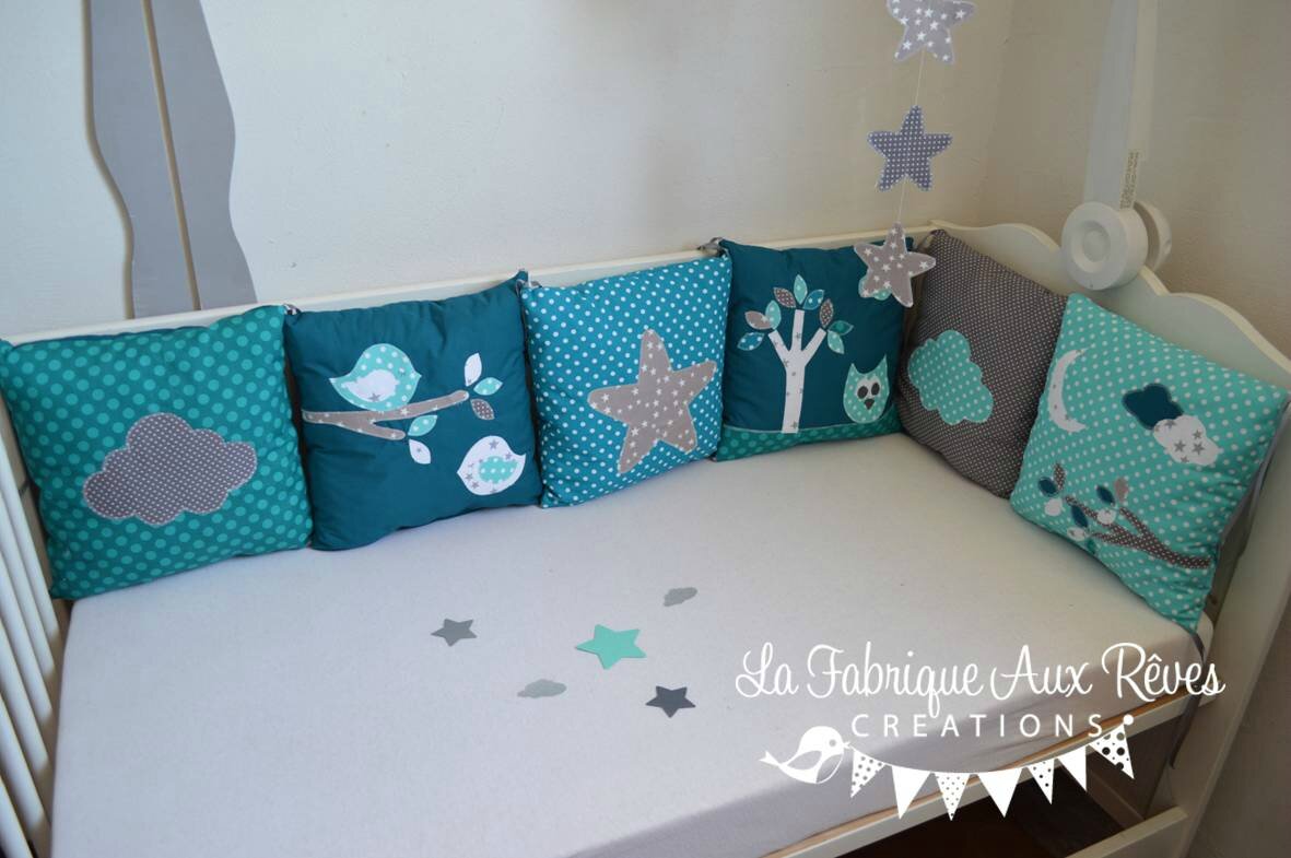 Linge lit tour lit complet coussin et décoration chambre bébé ...