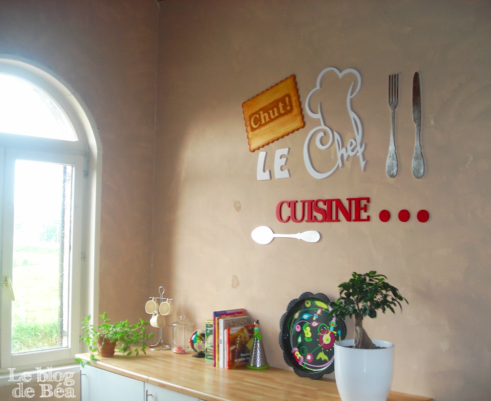 Décoration murale cuisine bois