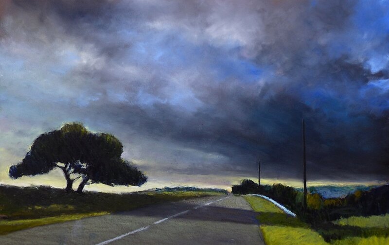 K nowhere 88, sept 2017, pastel à l'huile, 48 x 32 cm