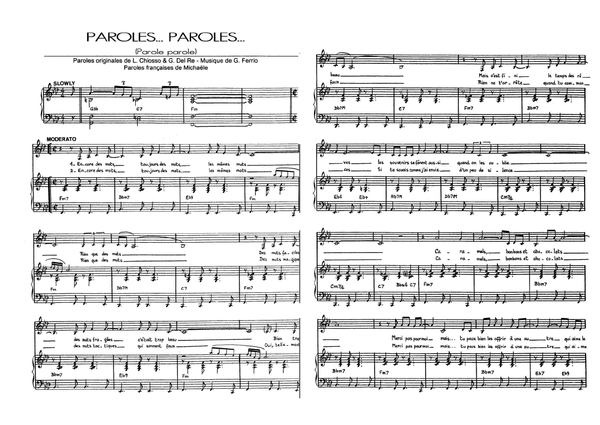 Partition Musique Et Parole