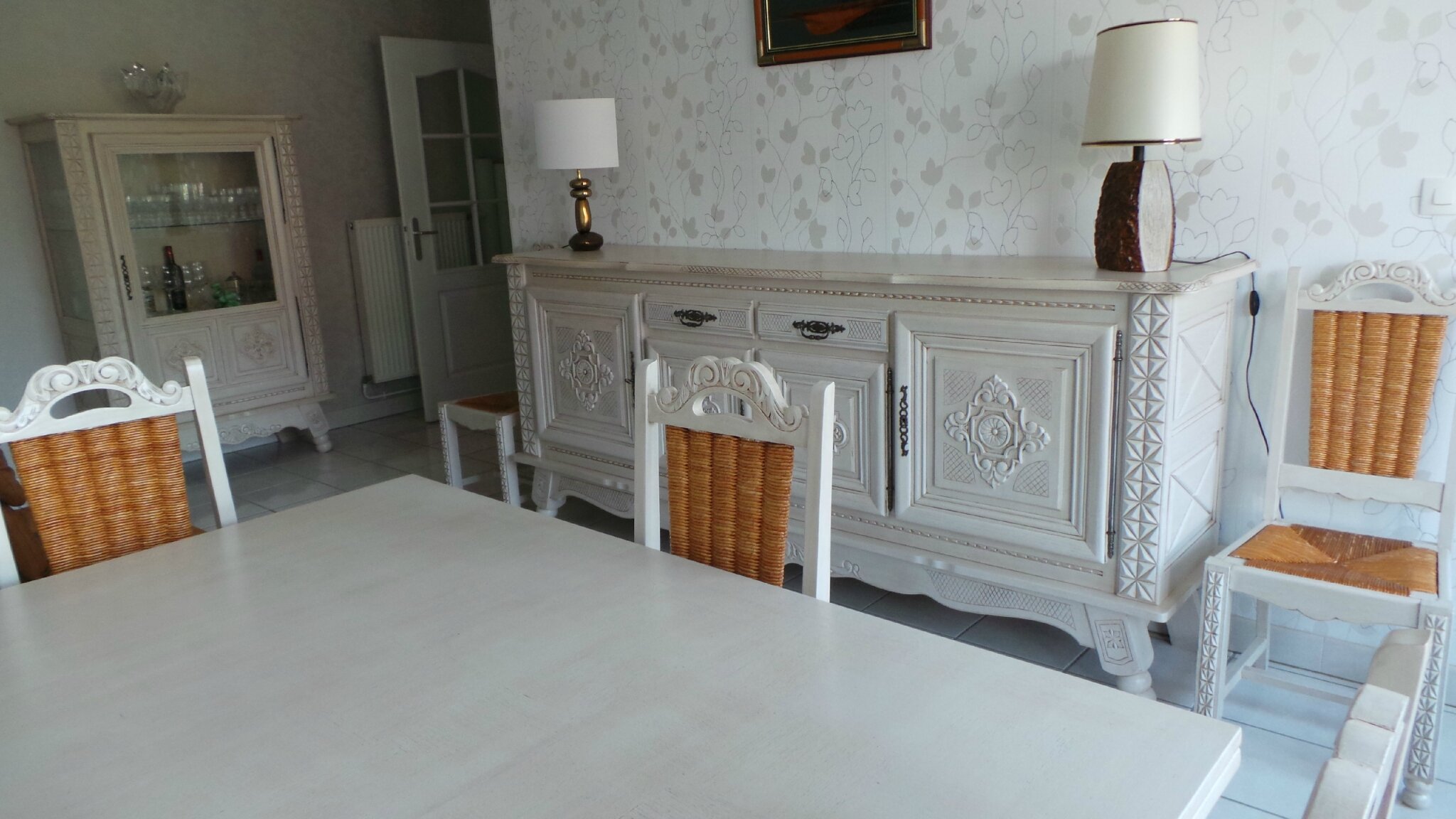 Meuble salle a manger blanc vieilli: meuble vasque salle bain bois ...