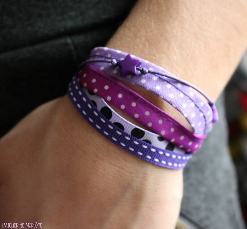 bracelet multi-rangs violet
