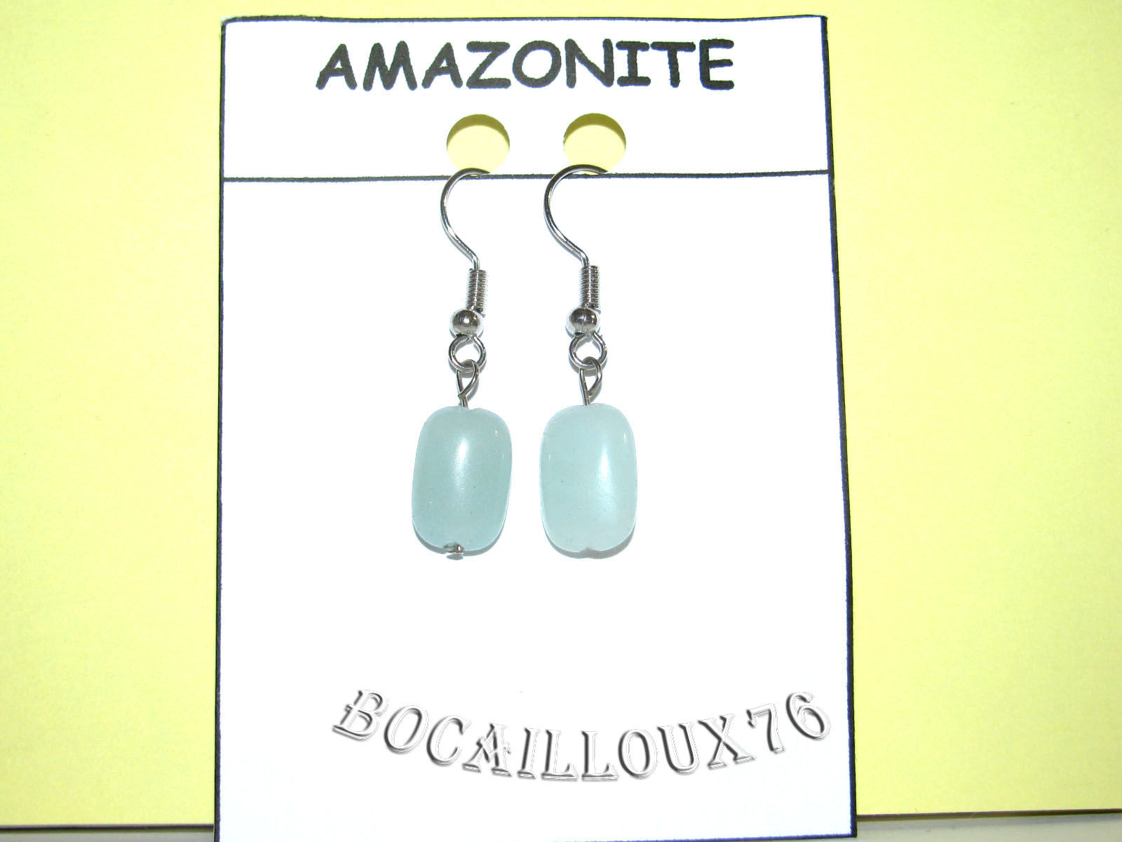 BOUCLE OREILLE AMAZONITE 9