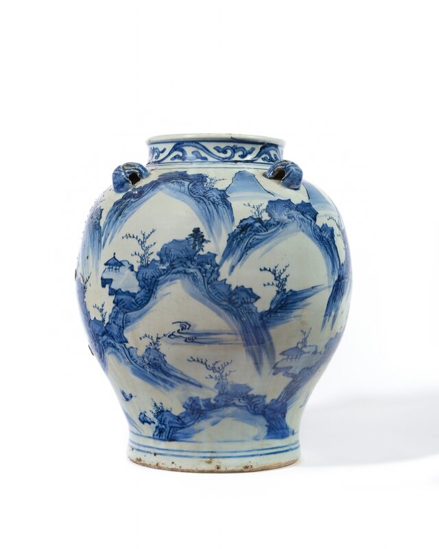 A large blue and white baluster Jar End of Ming dynasty First quarter of the 17th century