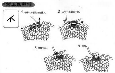 comment tricoter 3 mailles ensemble