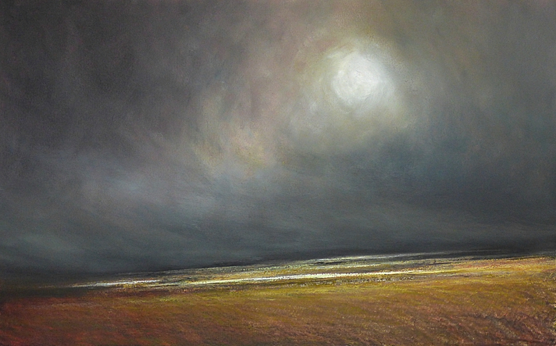 Horizon Elévation #74, juillet 2016, pastel à l'huile, 48 x 32 cm