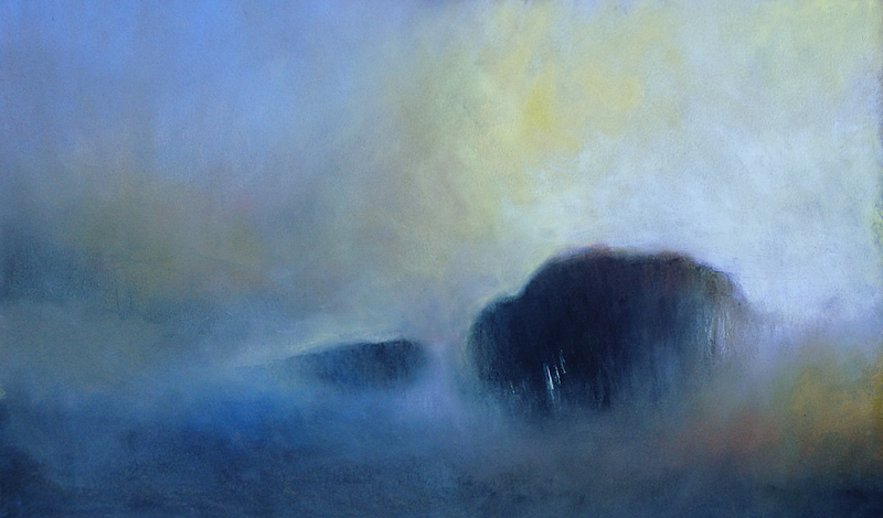 ghostrees 5, août 2017, pastel à l'huile, 48 x 32 cm