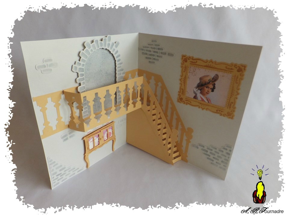 Carte pop up en escalier : maison et sa mezzanine intérieure les ...