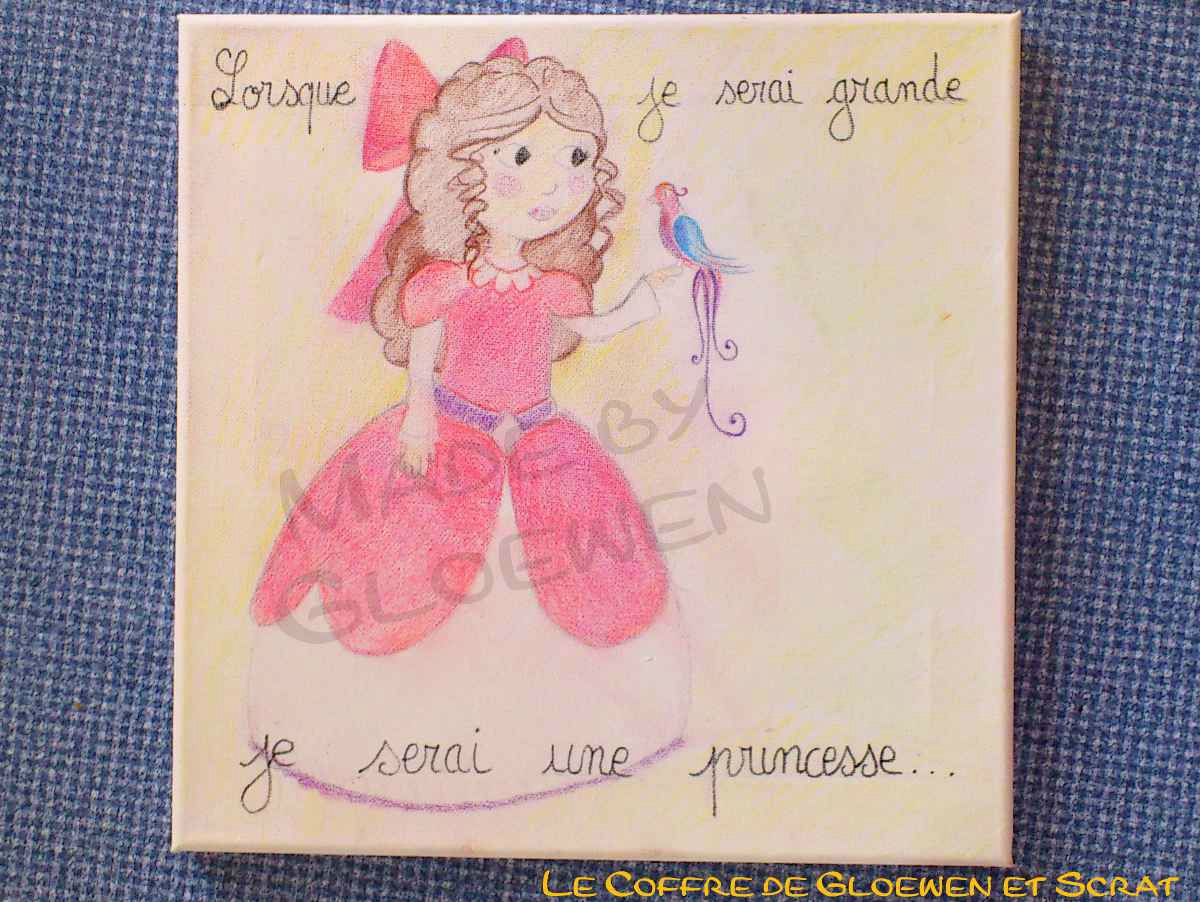 Peinture : un tableau pour la chambre d'une petite fille cadeau ...