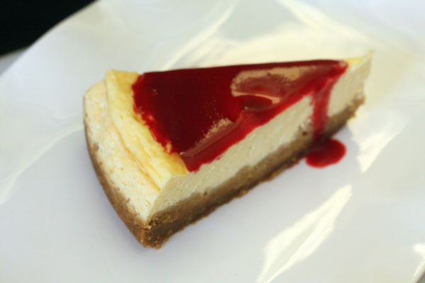 cheesecake coulis de framboise chez requia