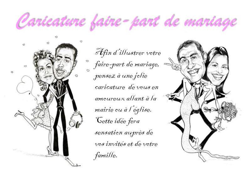 caricature de mariage