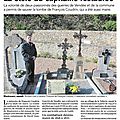 La presse parle de la restauration de la tombe coudrin