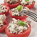 Tomate farcie à la sardine et au chèvre