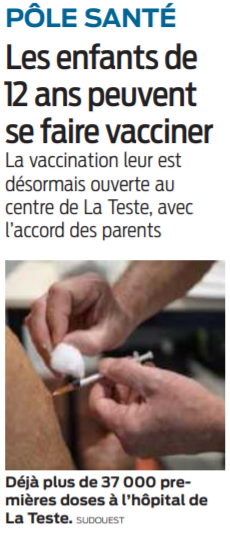 2021 06 19 SO Les enfants de 12 ans peuvent se faire vacciner