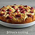 Gâteau au mascarpone, aux pommes et aux framboises
