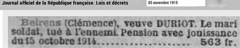 Clemence Duriot-pension-1915