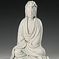 A 'dehua' figure of seated guanyin, qing dynasty, 17th century
