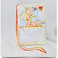 Protége carnet de santè à broder GIRAFE AND BABY