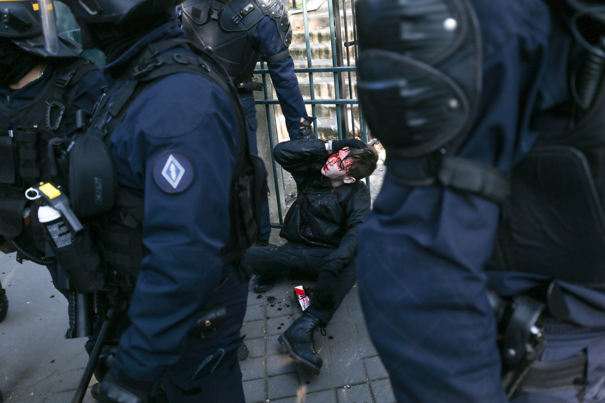Heurts entre manifestants et gendarmes à Paris. © Michel Stoupak. Mar 09.10.2018, 14h24m16.