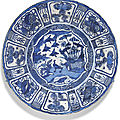 A large blue and white 'kraak' dish, ming dynasty, wanli period (1573-1619)