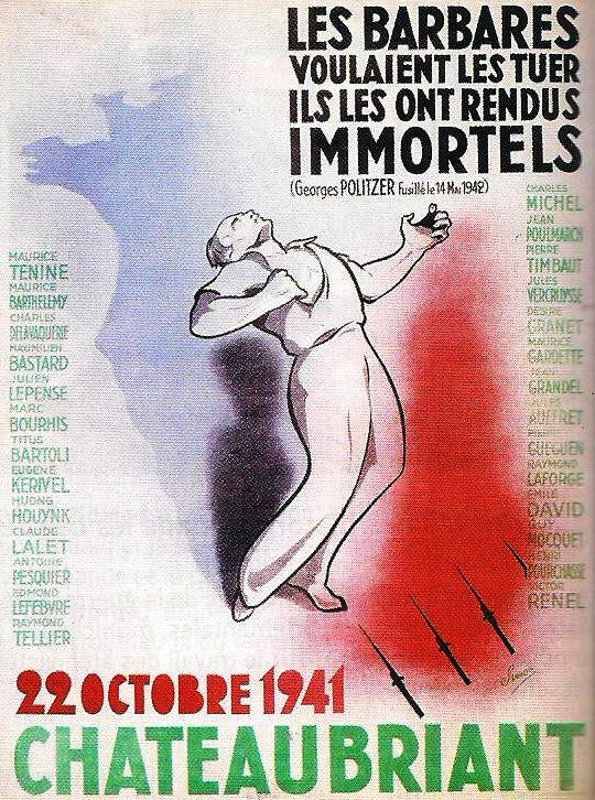 affiche mémoire communiste - martyrs de Chateaubriant