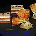 Foie gras au pain d'épices façon opéra et bonbon croustillant 001