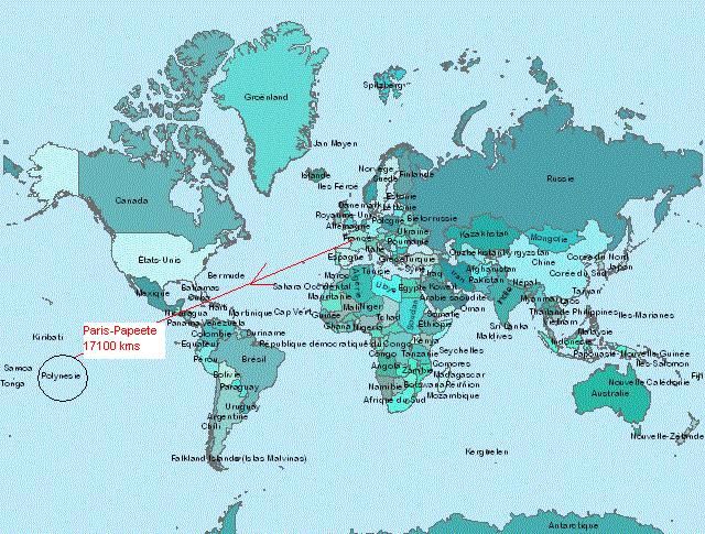 polynésie française carte du monde