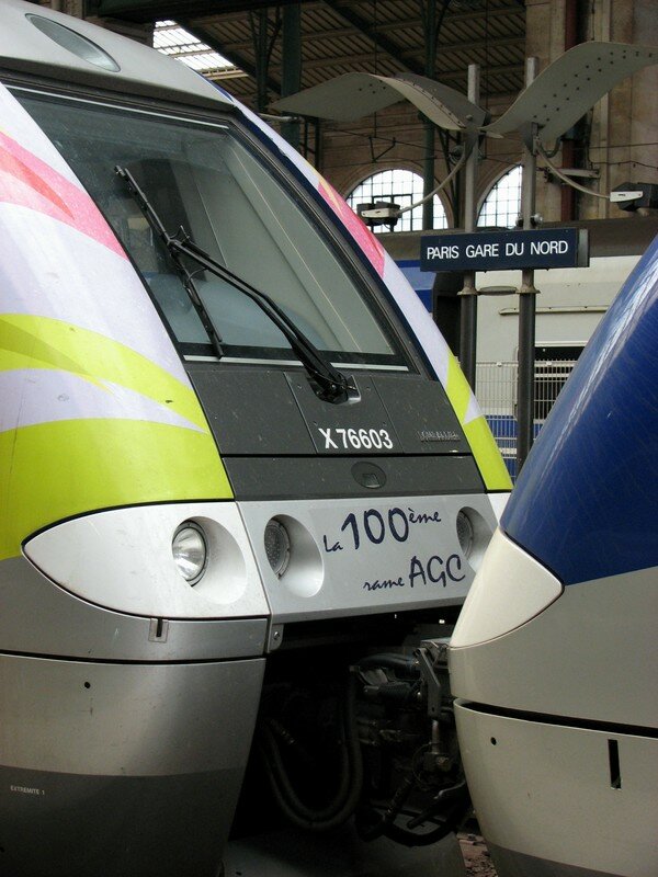 La centième rame AGC à Paris gare du nord