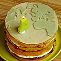 Gâteau d'anniversaire pour les 4 ans de greenweez, crème mascarpone et framboises