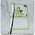 Protège carnet de santé à broder DRAGON ANIS