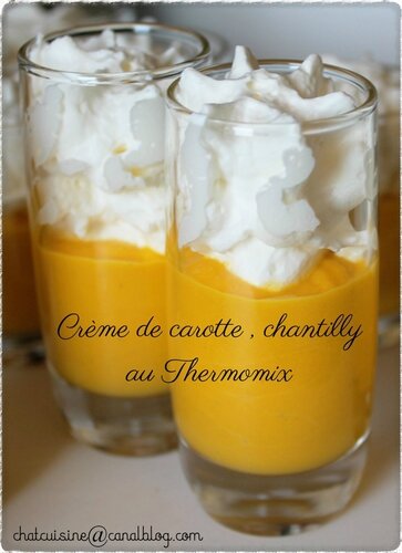 verrine de crème de carotte chantilly au thermomix , chatcuisine
