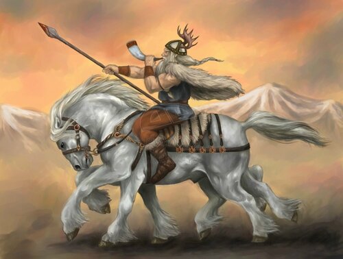 Odin_and_Sleipnir_by_RipeDecay