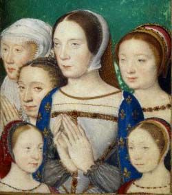 Claude de France entourée des princesses de France dans le livre d'heures de Catherine de Médicis