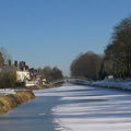 Le canal d'Orléans gelé à Combleux (Janvier 2009)