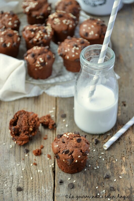 muffins choco tahini sésame vegan