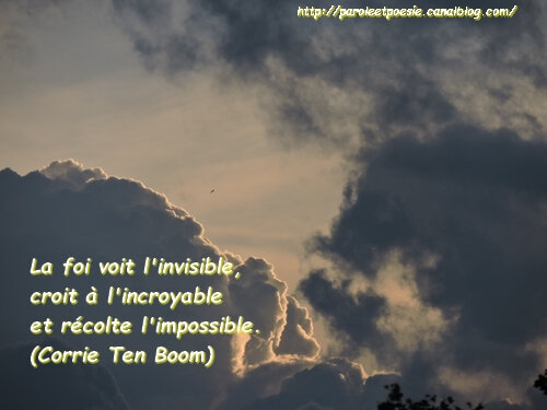 Foi Et Invisible Incroyable Et Impossible Corrie Ten Boom Citation Vois Et Viens