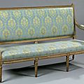 Canapé en bois mouluré et sculpté. estampillé g. jacob. époque louis xvi