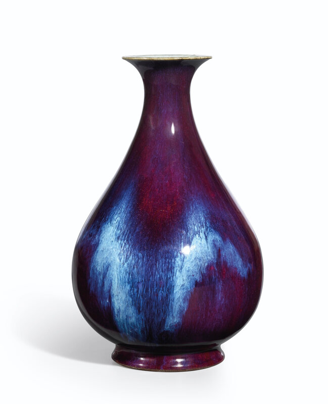 A flambé-glazed bottle vase, yuhuchunping, Incised seal mark and period of Qianlong