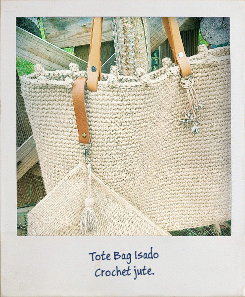 tote bag cabas sac crochet jute isado