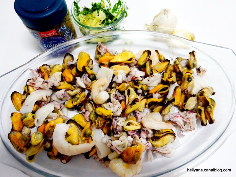 Cocktail de fruits de la mer à la persillade cuisson plancha