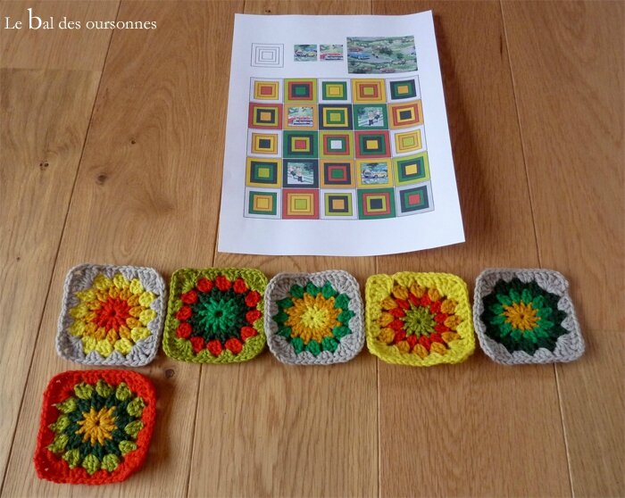 91 Blog CAL Crochet Granny Square Voiture Fifties Rétro Diagramme 5