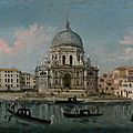 École vénitienne vers 1800, suiveur de giovanni battista cimaroli, la salute à venise & la place saint marc vue depuis la basili
