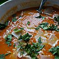 Soupe à la tomate et raviolis épinards ricotta