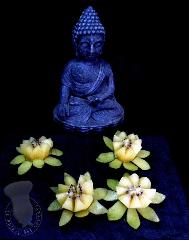 Fleur de lotus en kiwi gold