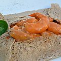 Crepe aux crevettes sauce langoustines