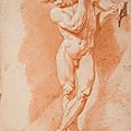 Ecole française du xviiie siècle, académie d'homme recto-verso
