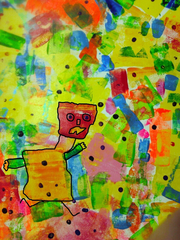 359-Personnages Animaux Monstres-Cache-cache peinture sur bois en élémentaire (233)
