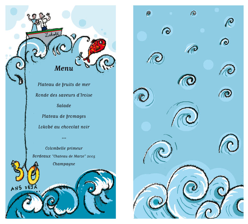 Menu Personnalise Pour Anniversaire De Mariage Photo De Evenements Melanie Mikhailov Graphiste Illustratrice