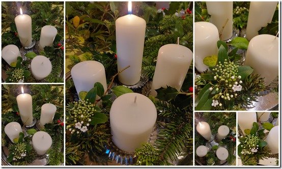 Bougies de l'Avent et couronnes de porte